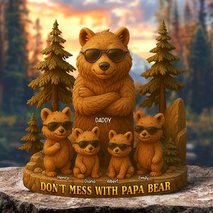 Papa Bear Acrylic Keychain - Personalized Gifts For Father 03TOQN260425 - Shaped Plaques - GoDuckee