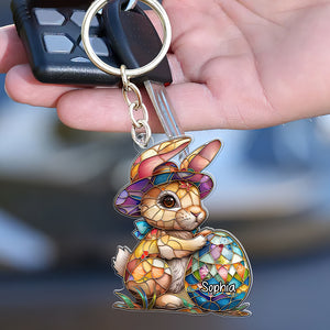 Personalized Gifts For Easter's Day Keychain 04xqqn180125 Rabbit Eggs - Keychains - GoDuckee
