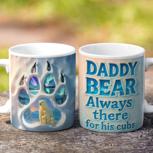 Ice Bear Dad Footprint Coffee Mug - Personalized Gifts For Dad 02qhqn190525 - Coffee Mug - GoDuckee