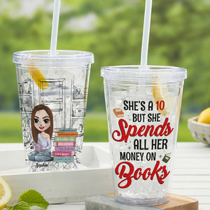 Book Girls 03napo110823hh, Personalized 14oz Acrylic Tumbler - Tumbler Cup - GoDuckee