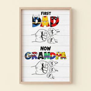 First Dad Now Grandpa Personalized Canvas Print-01QHTN250523HH - Poster & Canvas - GoDuckee