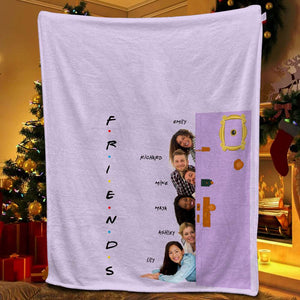 Friend Peeking Through Door 02huhn251123 Personalized Blanket - Blanket - GoDuckee