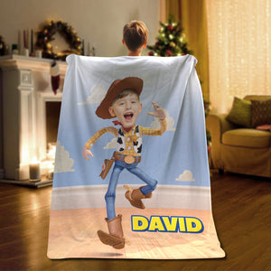 Gift For Kids, Custom Photo Cartoon Lovers 04HUTN171123 Blanket, Christmas Gifts - Blanket - GoDuckee