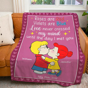 Personalized Gifts For Couples Blanket Kissing Cartoon Characters 04TOQN041224HG - Blanket - GoDuckee