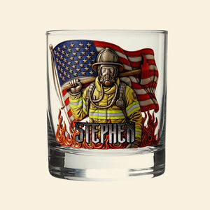 Blaze of Honor Whiskey Glass, Personalized Gifts For Firefighter 02TODT070825 - Whiskey Glass - GoDuckee