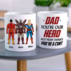 Dad You're Our Hero Personalized Mug 04DNHN240523TM - Coffee Mug - GoDuckee