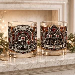 Knight Brother Drinking Glass - Personalized Gifts For Brothers 02padt231026 - Glass - GoDuckee