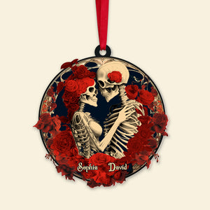 Personalized Skeleton Couple Ornament, Acrylic Ornament, Chirstmas Gift For Couple - Ornament - GoDuckee