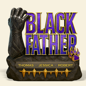 Black Father Plaque - Personalized Gifts For Dad 01hupu080525 - Shaped Plaques - GoDuckee