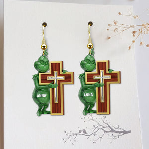 Green Monster Personalized Gifts For Jesus Lovers Acrylic Earrings 01natn120725 - Earrings - GoDuckee