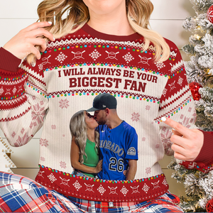 Custom Photo Gifts For Baseball Fans Christmas Ugly Sweater 03ACPU021024 - AOP Products - GoDuckee