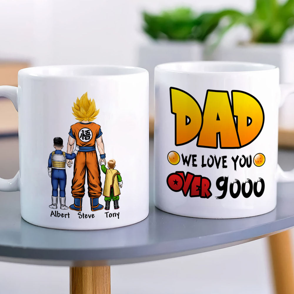 Dad, We Love You Over 9000, Personalized Mug, Gift For Dad, 04hupo010623hh - Coffee Mug - GoDuckee