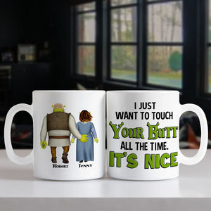 Couple I Just Want To Touch Your Butt All The Time 04napo120623hh Personalized Coffee Mug - Coffee Mug - GoDuckee