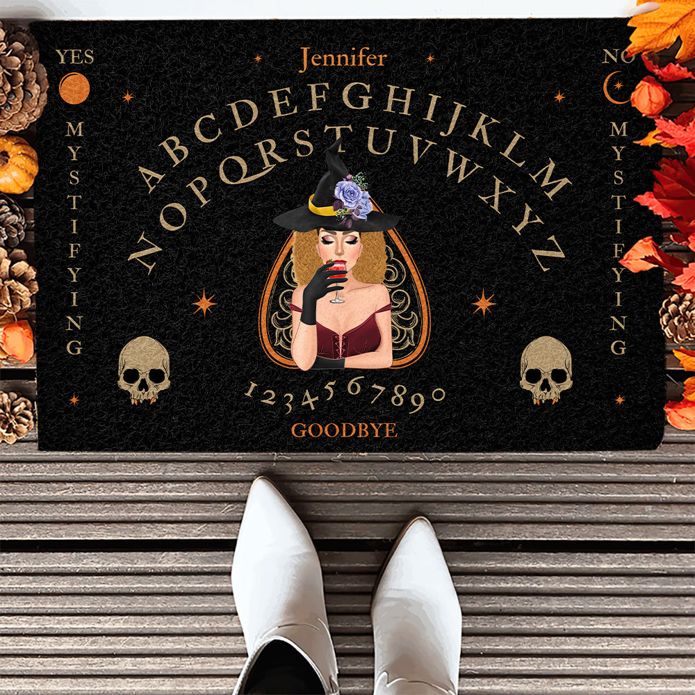 Gift For Witch Lover, Personalized Doormat, Witch Ouija Board Doormat, Halloween Gift - Doormat - GoDuckee