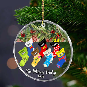 Personalized Gifts For Family Christmas Ornament Socks Family 03ACDT270924 - Ornament - GoDuckee