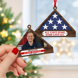 Personalized Memorial Ornament For Hero, Folded Flag 01qhqn241024 - Ornament - GoDuckee