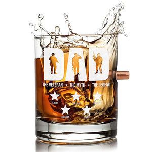 Veteran Dad Bullet Glass - Personalized Gifts For Dad 05acqn170525 - Bullet Glass - GoDuckee