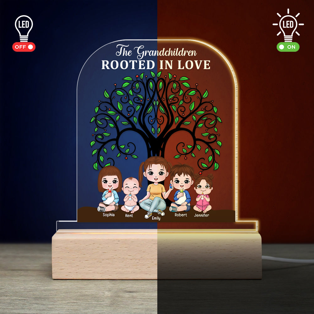 The Grandchildren Rooted In Love Personalized 3D Led Light Gift For Grandparents - Led Night Light - GoDuckee