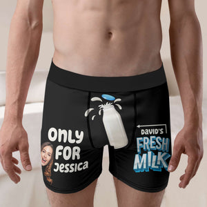 Custom Photo Gifts For Husband Boxers Fresh Milk 03htqn220124 - Boxers & Briefs - GoDuckee