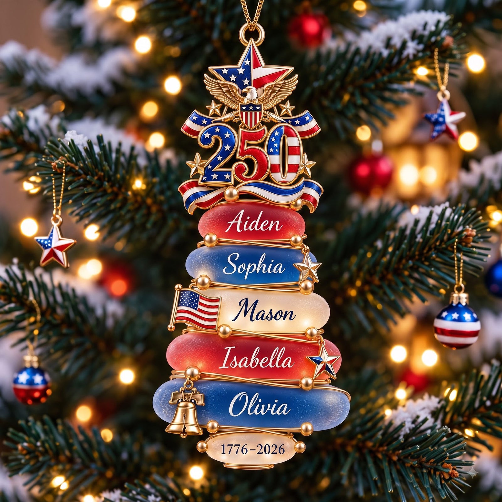 Patriot Family Acrylic Ornament - Personalized Christmas Gifts For Family 03palu101026 - Ornament - GoDuckee