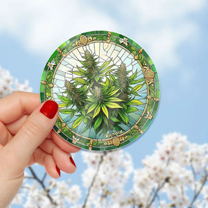 Personalized Gifts For Weed Lovers Suncatcher Ornament 41acqn240824 - Ornament - GoDuckee