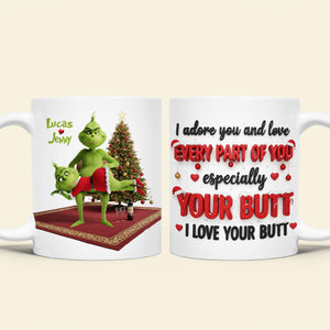 Naughty Green Monster Personalized Gifts For Couple Christmas Coffee Mug 03natn120925 - Coffee Mug - GoDuckee