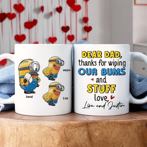 Personalized Gifts For Dad Coffee Mug Dear Dad Thanks For Wiping Our Bums And Stuff 01HTHN310124 - Coffee Mugs - GoDuckee