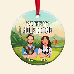 Personalized Gifts For Golf Couple Ceramic Ornament 02TOMH301024PA - Ornament - GoDuckee