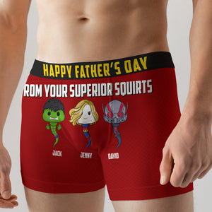 Personalized Gifts For Dad Men's Boxers Happy Father's Day From Your Superior Squirts 02QHTN230124HA - Boxers & Briefs - GoDuckee
