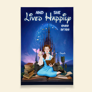 And She Lives Happily Ever After 01QHDT221223PA Personalized Canvas, Gifts For Book Lovers - Poster & Canvas - GoDuckee