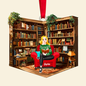 Personalized Gifts For Book Lovers Acrylic Ornament 01ohtn210924pa Reading Room - Ornament - GoDuckee