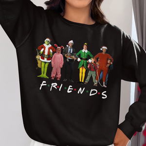 Christmas Friends Movie Characters Sweatshirt 53acxx260824 - Shirts - GoDuckee