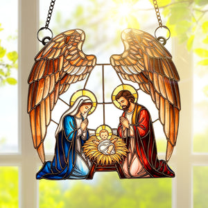 Holy Family Suncatcher Ornament - Personalized Christmas Gifts For Christian 03toqn150825 - Ornament - GoDuckee