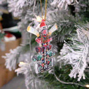 Personalized Hockey Drying Rack Ornament, Christmas Tree Decor for Ice Hockey Players - Ornament - GoDuckee