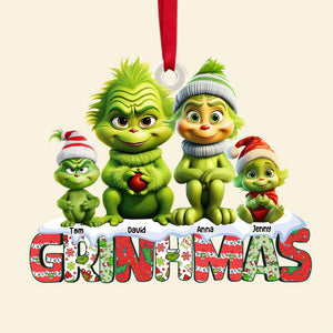 Personalized Gifts For Family, Green Monsters Family Acrylic Ornament 04OHTN211124 - Ornament - GoDuckee