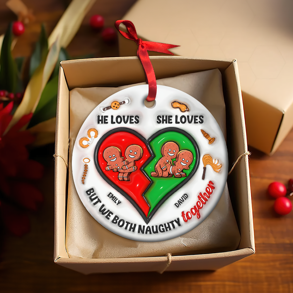 Personalized Gifts For Couple Ornament Cute Inflated Effect 01ohpu221024 - Ornament - GoDuckee