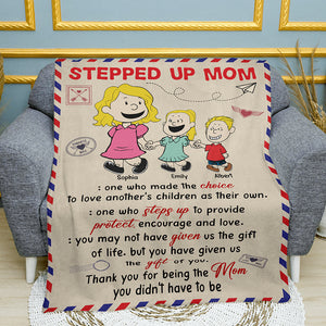 Personalized Gifts For Mom Blanket Stepped Up Mom 04TOQN010425HH - Blanket - GoDuckee