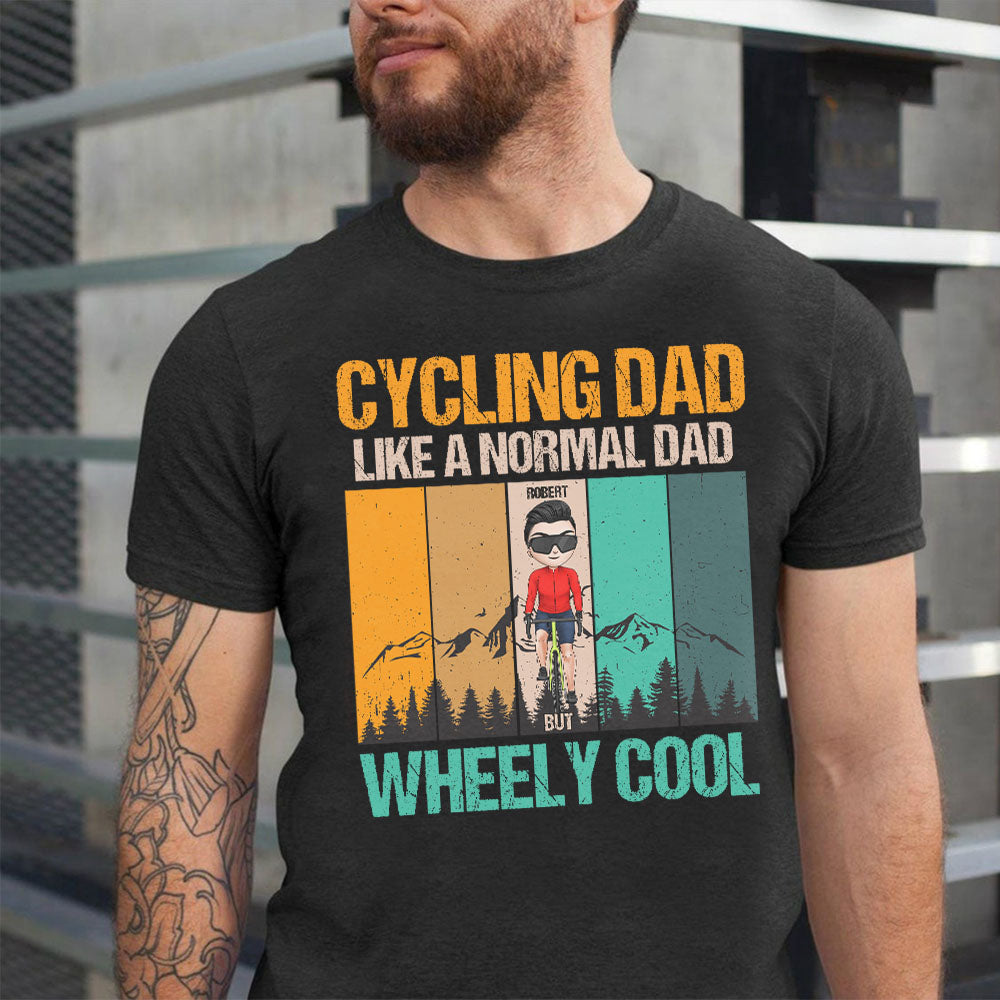 Wheely Cool Cycling Dad Personalized Shirt Gift For Cycling Lover Dad - Shirts - GoDuckee
