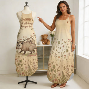 Cute Opossum Mom Suspender Maxi Dress, Personalized Mother's Day Gifts 03qhqn170326 - Dress - GoDuckee