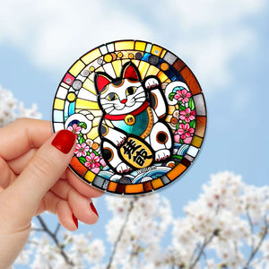 Personalized Gifts For Christmas Suncatcher Ornament 52ACQN240824 Lucky Cat - Ornament - GoDuckee