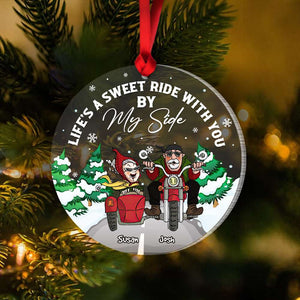 Life's A Sweet Ride With You, Couple Gift, Personalized Acrylic Ornament, Old Couple Racing Ornament, Christmas Gift - Ornament - GoDuckee