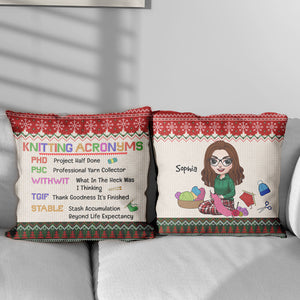 Personalized Gifts For Knitting Lover Pillow Knitting Acronym 03xqqn060824hh - Pillow - GoDuckee