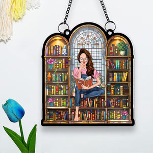 Personalized Gifts For Book Lover Suncatcher Ornament 02HUMH310724TM - Ornament - GoDuckee