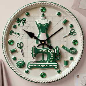 Sewing Room Hanging Wall Clock Personalized Gifts For Sewers 05PADT231225 - Hanging Wall Clock - GoDuckee