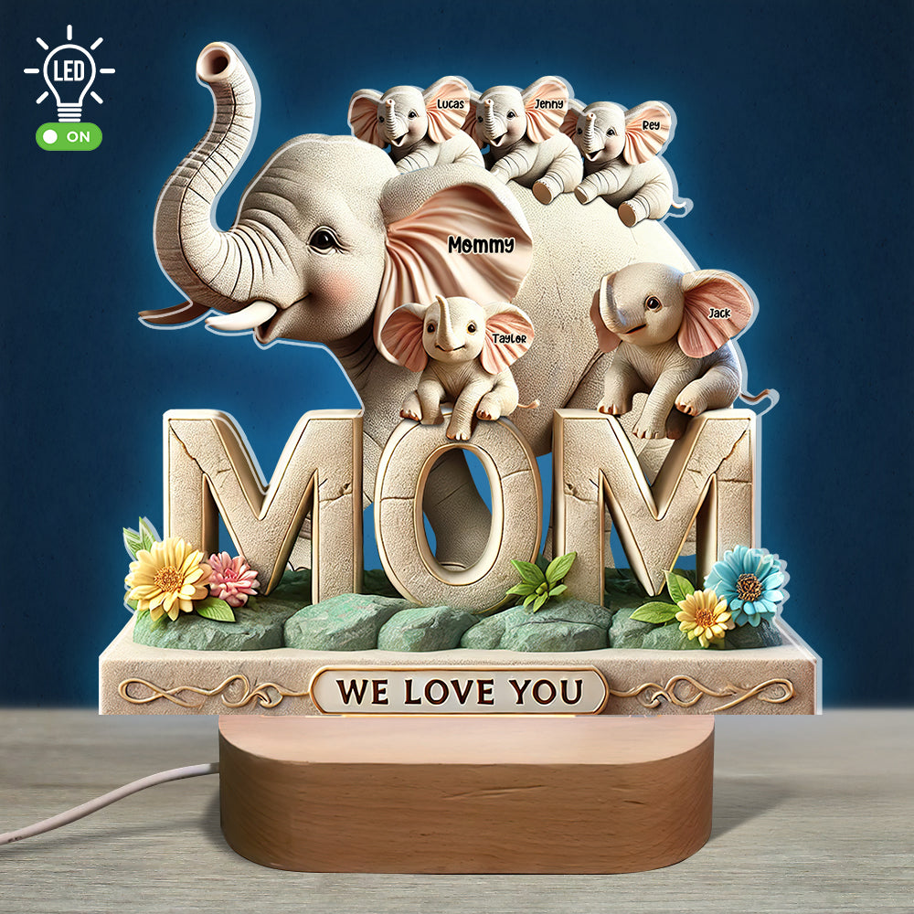 Personalized Gifts For Mom Elephant LED Light 01hutn170425 - Led Night Light - GoDuckee