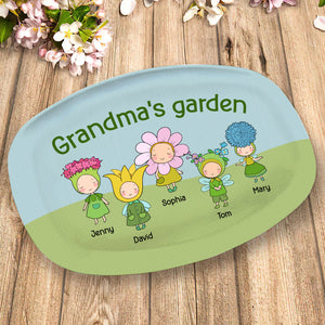 Grandma Flower Garden, Personalized Resin Plate, Gifts For Grandma 04DNTN190623 - Resin Plate - GoDuckee