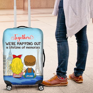 Personalized Gifts For Couples Luggage Cover Holding Hand Couple 02TOLU040125HG - Luggage Covers - GoDuckee