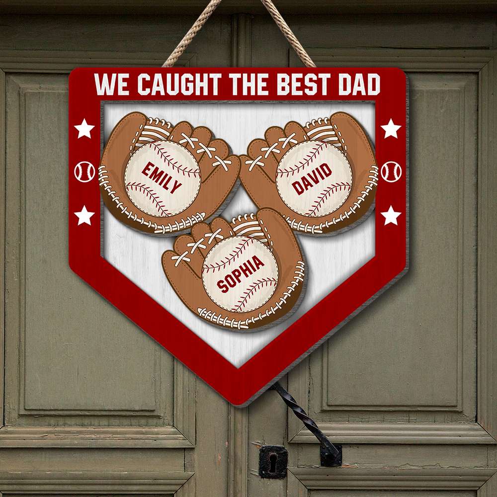 Dad We Caught The Best Dad Personalized Wooden Art - Wood Sign - GoDuckee