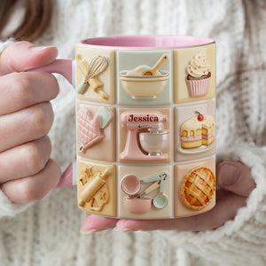 Bake With Love Accent Mug - Personalized Gifts For Bakers 04TOLU241025 - Coffee Mug - GoDuckee