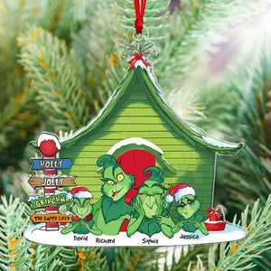 Personalized Christmas Gifts For Family, Cartoon Family Acrylic Ornament 02TOQN090924 - Ornament - GoDuckee